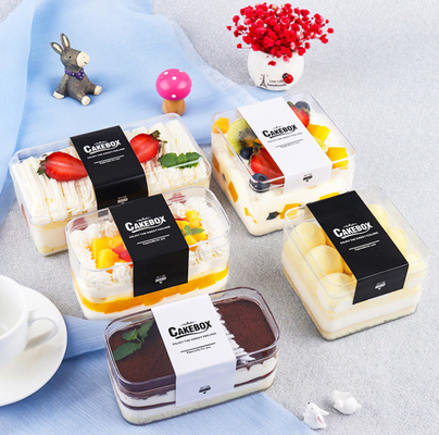Πλαστικό Tiramisu κιβώτιο συσκευασίας Cupcake επιδορπίων της PET με το καπάκι