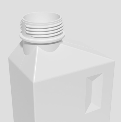 Τετραγωνικό κενό HDPE 1l 2l καθαριστικό μπουκάλι πλυντηρίων με την κεφαλή κοχλίου