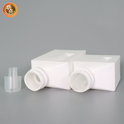 Τετραγωνικό κενό HDPE 1l 2l καθαριστικό μπουκάλι πλυντηρίων με την κεφαλή κοχλίου