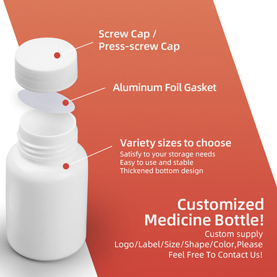 HDPE κυλίνδρων μπουκαλιών χαπιών βιδών 100ml 150ml 200ml τοπ μπουκάλι αποθήκευσης ιατρικής