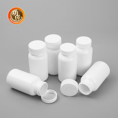 Στρογγυλά άσπρα HDPE εμπορευματοκιβώτια χαπιών συνταγών μπουκαλιών 100ml 150ml 200ml καψών