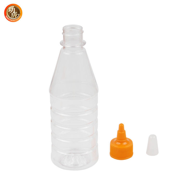 Ο βαθμός τροφίμων PET 17oz καθαρίζει τα μπουκάλια συμπιέσεων μουστάρδας κέτσαπ