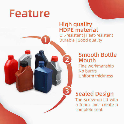 Ομαλά HDPE μεταλλικών κουτιών 500Ml πετρελαίου μηχανών επιφάνειας κενά εμπορευματοκιβώτια πετρελαίου