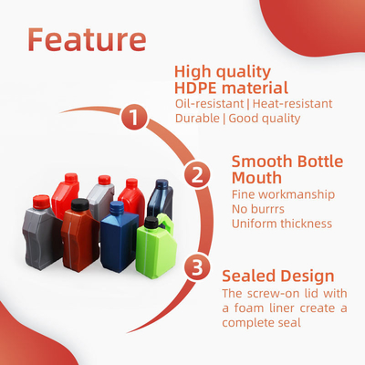 HDPE 1500ml 2000ml μπουκάλια πετρελαίου μηχανών με το μεταλλικό κουτί πετρελαίου μηχανών καπακιών