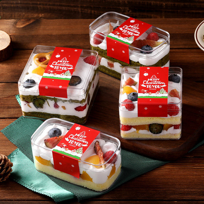 Τετραγωνικό Mousse ζύμης εμπορευματοκιβωτίων αποθήκευσης κέικ Tiramisu γλυκό συσκευάζοντας κιβώτιο επιδορπίων