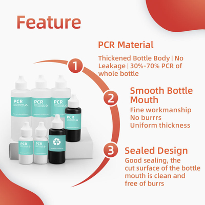 30Ml 50Ml 120Ml Pcr Ανακυκλωμένα πλαστικά μπουκάλια πίεσης με ακροφύσιο