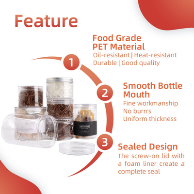 PET 100 Caliber Candy Cookie Jar Wide Mouth Clear Cookie Kitchen Food Jar (Παραφανές κουζίνα για μπισκότα)